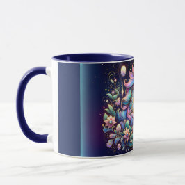 Taza Fantasia Floral de Unicornio de Tonos Preciosos