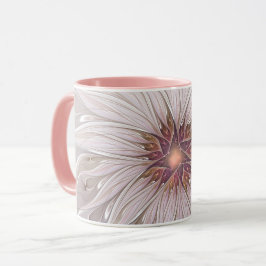 Taza Fantasía floral, resumen Flor pastel moderna