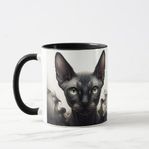 Taza Fantasía lindo Sfinx Gato negro
