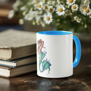 Taza Fantasía Mermaid cola Verde azulada