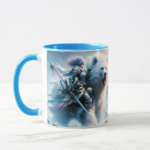 Taza Fantasía Oso Cuto Mujer Guerrera