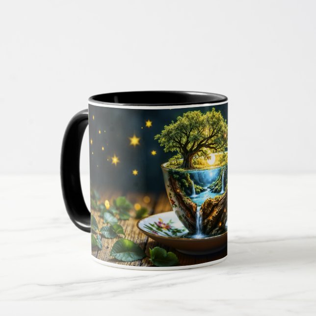Taza Fantasía teacup en miniatura cascadas mundiales (Anverso izquierdo)