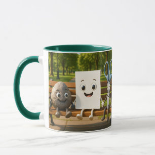 Taza Fantasía tijeras de papel de rock cutáneo