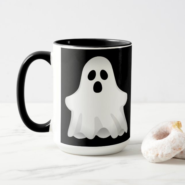 Taza Fantasma adorable de Halloween (Con donut)