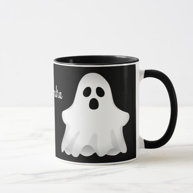 Taza Fantasma Adorable De Halloween Con Nombre Mug (Derecha)