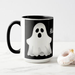 Taza Fantasma Adorable De Halloween Con Nombre Mug