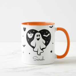 Taza Fantasma De Halloween Con Corazón Y Barba