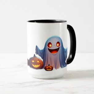 Taza Fantasma de Halloween en una escena nocturna de ca