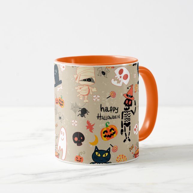 Taza Fantasma de Halloween, esqueletos (Anverso derecho)