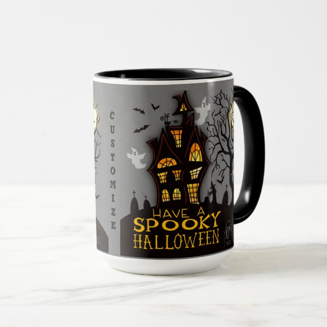 Taza Fantasma Halloween Fantasma Personalizable de la c (Anverso derecho)