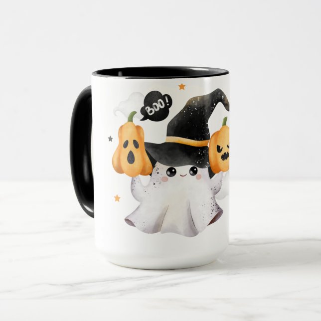 Taza "Fantasma invitación a la fiesta de Halloween - Be (Anverso izquierdo)