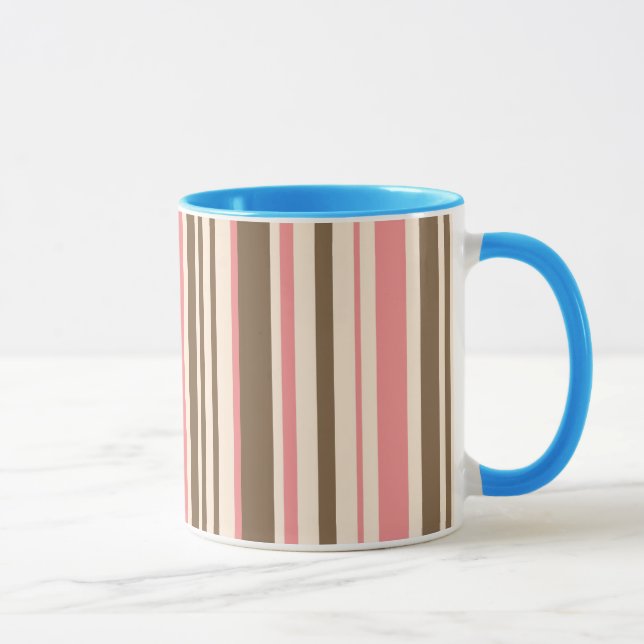 Taza Fantasma marrón rosa de banda negrita (Derecha)