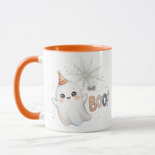 Taza Fantasma pequeño adorable y espeluznante. ¡Buu!
