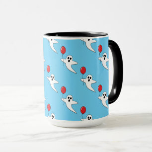 Taza Fantasma Personalizado con patrón de globo rojo
