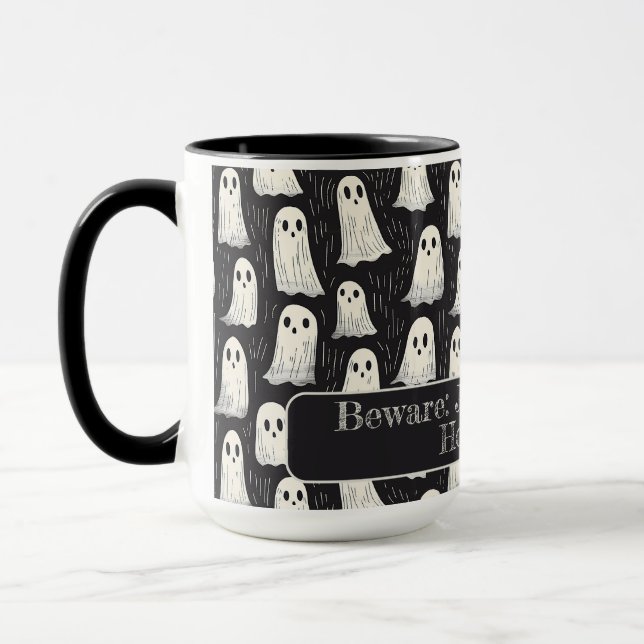 Taza Fantasmas adorables Personalizado de Halloween bla (Izquierda)