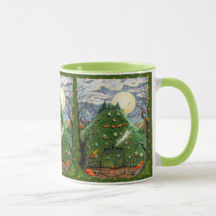 TAZA FANTASMAS CAT EN NUEVE CEMETERIO DE VIDAS, ARTE FO