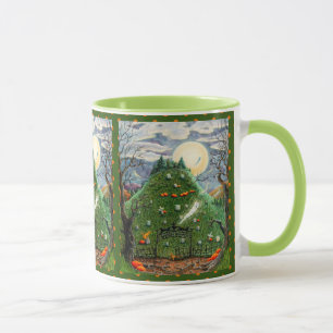 TAZA FANTASMAS DE GATOS EN EL CEMENTERIO DE NUEVE VIDAS