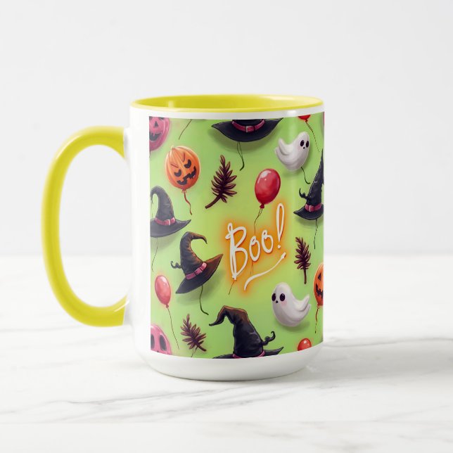 Taza Fantasmas y globos, Halloween, de Natasha Us (Izquierda)