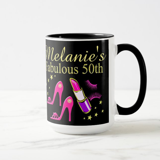 TAZA FANTÁSTICO 50 CUMPLEAÑOS PERSONALIZADOS DIVA MUG (Derecha)