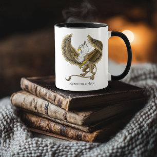 Taza Fantástico Grifo Marrón Majestuoso Griffin Mitológ