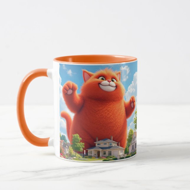 Taza Fantasy Cute Big Naranja Cat (Izquierda)