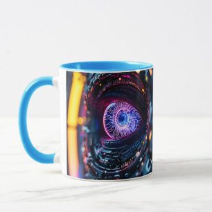 Taza Fantasy Cute Blue Cyber Eye