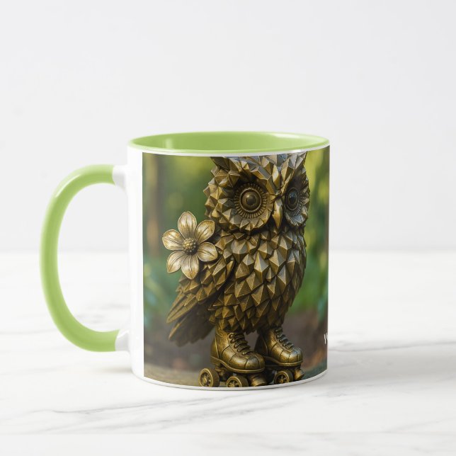 Taza Fantasy Cute Brass Owl Skates (Izquierda)