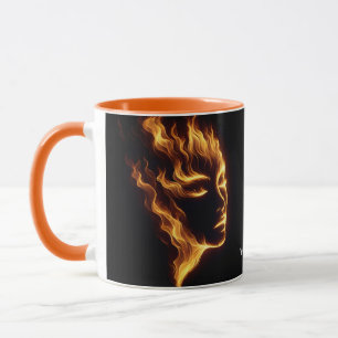 Taza Fantasy Cute Chica llama el fuego