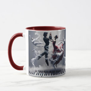 Taza Fantasy Cute Dancer Ballerina Piano