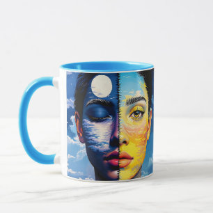 Taza Fantasy Cute Day Night Face