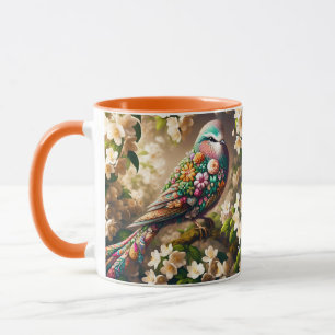 Taza Fantasy Cute Floral Bird Jazmine