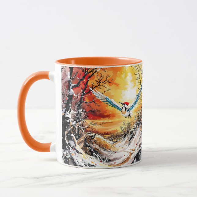 Taza Fantasy Cute Forest Woodpecker Sunset (Izquierda)