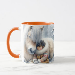 Taza Fantasy Cute Horse Chica Winter