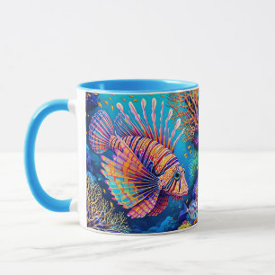 Taza Fantasy Cute Lionfish Coral Reef