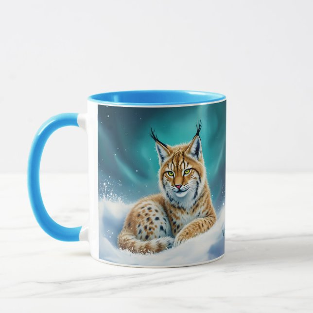 Taza Fantasy Cute Lynx Cub Winter (Izquierda)