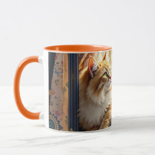 Taza Fantasy Cute Morning Window Cat