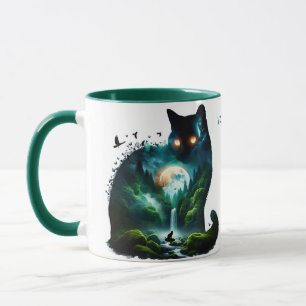 Taza Fantasy Cute Mote Waterfall Cat