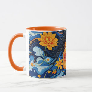 Taza Fantasy Cute Naranja Chica azul