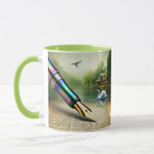 Taza Fantasy Cute Pen Lake Swan