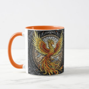 Taza Fantasy Cute Phoenix Gray Naranja