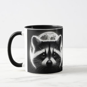 Taza Fantasy Cute Racoon Face Moon