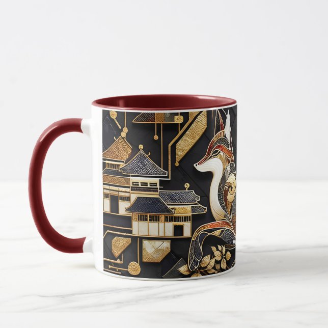 Taza Fantasy Cute Resumen Arte Fox (Izquierda)