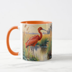 Taza Fantasy Cute Scarlet Ibis por la noche