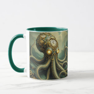 Taza Fantasy Cute Steampunk Clock Kraken