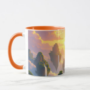 Taza Fantasy Cute Sunset Islands Waterfalls