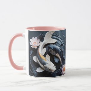Taza Fantasy Cute Two Koi Fish