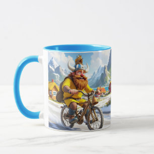 Taza Fantasy Cute Viking Village Bicicleta