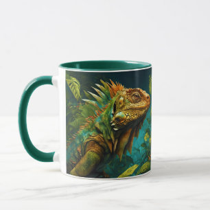 Taza Fantasy Cute Vivid Flores Majestuosa Iguana