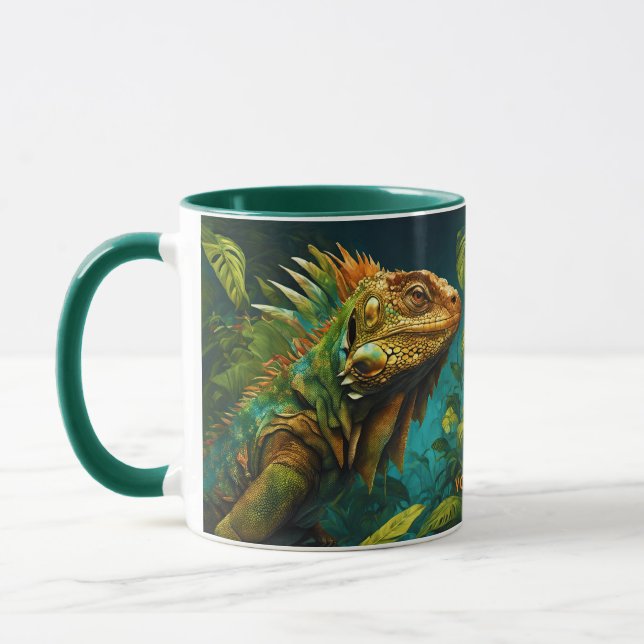 Taza Fantasy Cute Vivid Flores Majestuosa Iguana (Izquierda)