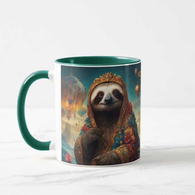 Taza Fantasy Cute Vivid Flowers Royal Sloth (Izquierda)